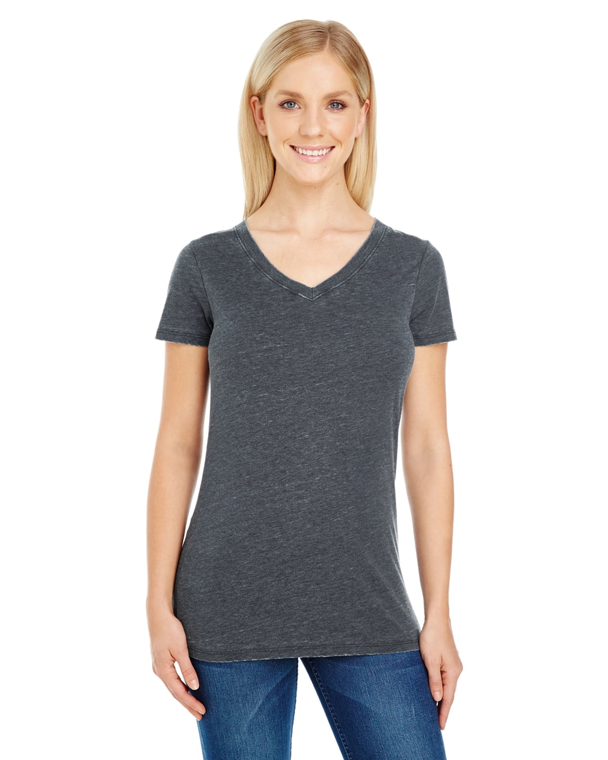 Womens Clementine Vintage Dye Short-Sleeve V-Neck Tee