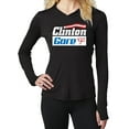 thumbnail image 1 of Womens Clinton Gore '92 Hoodie Tee with Thumbholes - Black, XS, 1 of 5