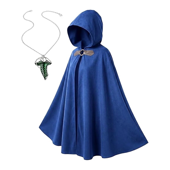 Womens Cloak with Hoodies Victorian Suede Lace-up Hooded Cape Cloaks Halloween Party Renaissance Capelets