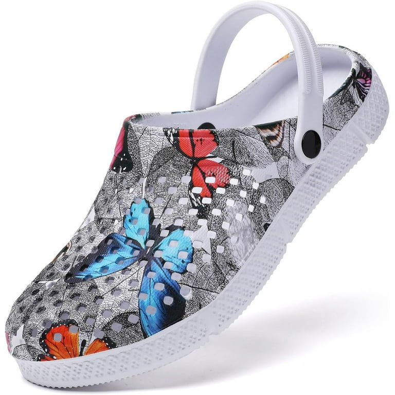 Tropical Print Comfort Clogs Garden Shoes‎ Slip-Resistant Beach Sandals Crocs Child Classic Slip On clogs Tropical Print 6-7 | eBay main image 2