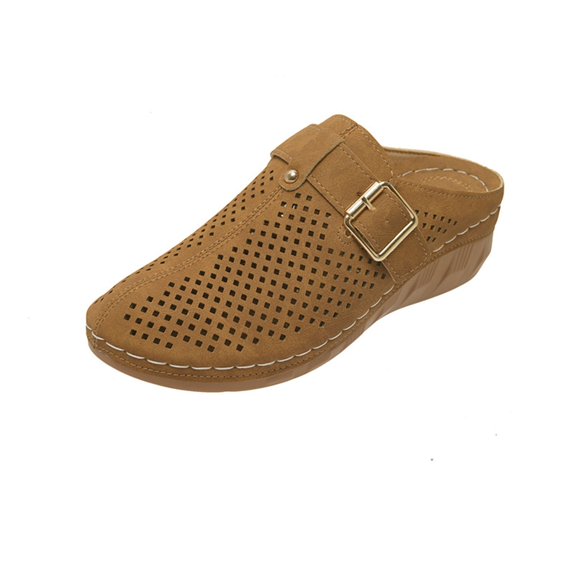 Womens Clogs Slip on Mules: Closed Toe Sandals Women - Summer Wedge Comfortable Shoes Comfortable Arch Support Closed Toe Sandals Shoes Backless Low Wedge Slip on Shoes