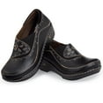 thumbnail image 1 of Womens Closed-Back Hand-Painted Leather Clogs - Black - European Size 42, 1 of 6
