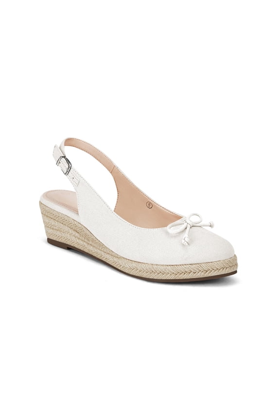 Womens Closed Toe Espadrilles Wedges Shoes Platform Slingback Mid Low Heel Canvas Bow Dress Sandals