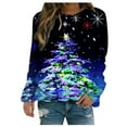 thumbnail image 1 of Womens Clothes Clearance 2025 Clearance! asdoklhq Christmas Clothes for Women on Clearance Under $10 Women's Christmas Sweatshirt Loose Pullover Top, 1 of 3
