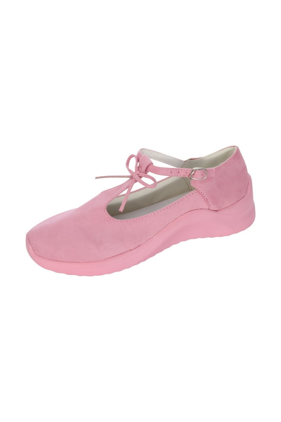 Womens Clothes Clearance 2025 Clearance! asdoklhq Flat Shoes for Women Women's Ladies Shoes Casual Daily Buckle Closed Toe Platform Sneakers Pink 43