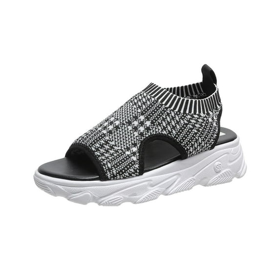 Womens Clothes Clearance 2025 Clearance! asdoklhq Womens Comfort Clogs,Summer Ladies Women Thick Soled Shoes Fish Mouth Casual Net Cloth Sandals