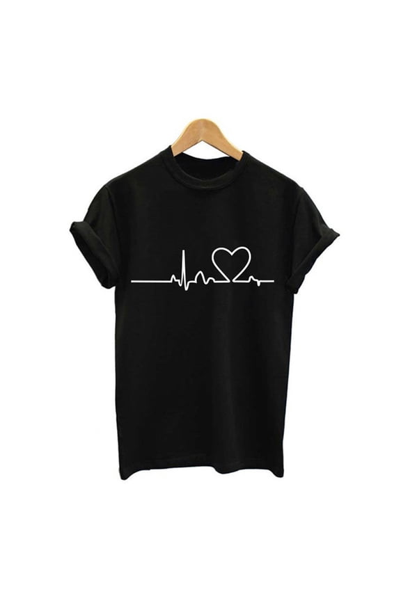 Womens Clothes 2026 ! asdoklhq Womens Plus Size Tops,Women Round Neck Short Sleeve T-Shirt Feather Print Casual Top Tee Blouse