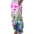 thumbnail image 1 of Womens Clothes Clearance Black and Friday Deals 2023 GaThRRgYP Womens Pants Clearance,Womens Sweatpants,Women's Summer Printed Cotton Pocket Straight Sleeve Casual Elastic Waist Loose Pants, 1 of 4