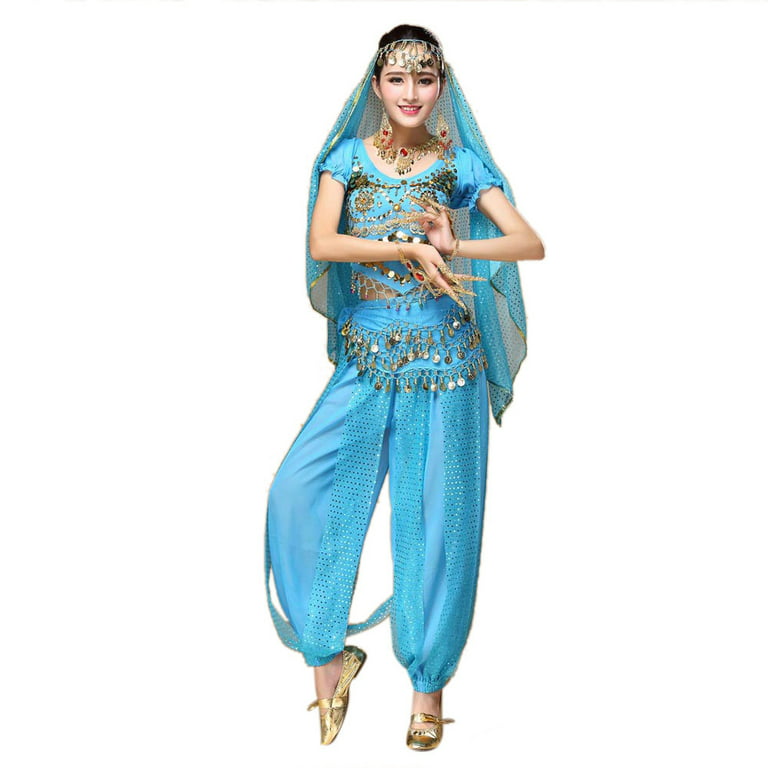 Womens Clothes Clearance Black and Friday Deals 2023 asdoklhq 2023 Womens  Plus Size Clearance Women Belly Dance Outfit Costume India Dance Clothes  Top+Pants Sky Blue 