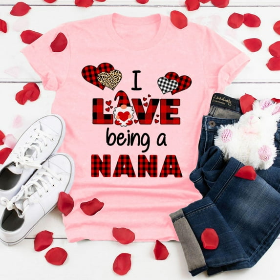 Womens Clothes Clearance Plus Size Short Sleeve 3D Love Printed O-Neck Tops Tee T-Shirt Blouse