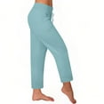 thumbnail image 1 of Womens Clothes Clearance Sale Trousers For Women High Waist Pants Wide Leg Slacks Straight Leg Trousers Drawstring Pants Elasticated Slacks Pockets Trousers Solid Color Pants Hiking Slacks, 1 of 7
