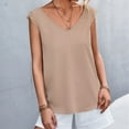 thumbnail image 1 of Womens Clothes under $5.00 Clothing Fashion Women Summer Sleeveless Solid Color V-Neck Lace Casual Blouse Tops, 1 of 5