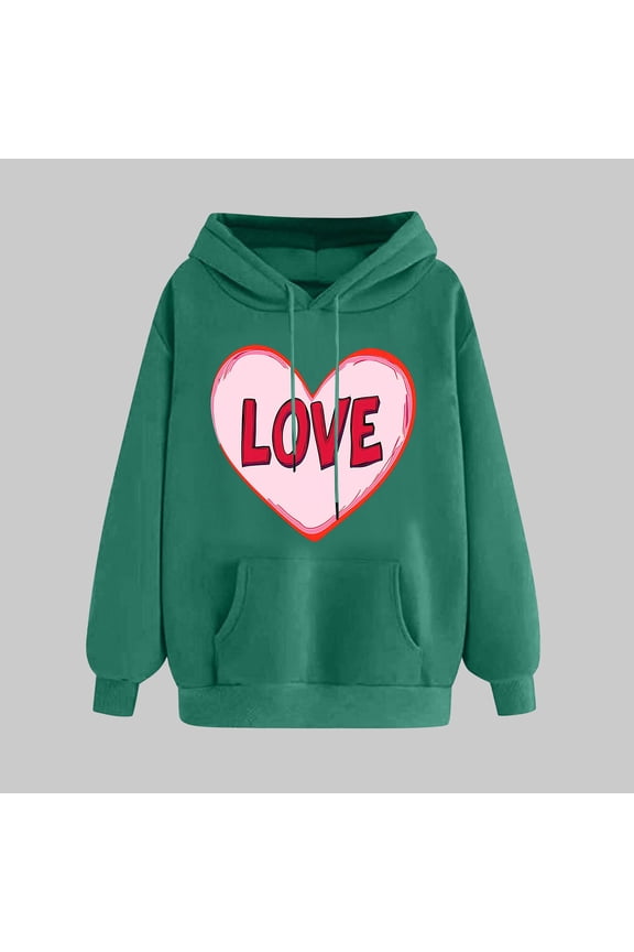 Womens Clothes Trendy Women's Clothes Ndbuld Women's Print Winter Hoodie Pullover Tops Long Sleeved Comfortable Sweatshirt ,Army Green,2XL