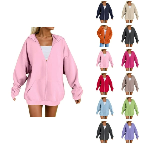 Womens Clothes Women's Solid Sweatshirt Women's Hoodie Soft Comfortable Pullover Sweatshirt Casual Loose Fit Long Sleeve Warm Winter Fall Outerwear