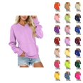 thumbnail image 1 of Womens Clothes Women's Solid Sweatshirt Women's V Neck Pullover Sweatshirt Soft Long Sleeve Casual Tops For Daily Wear And Sports Comfortable Loose Fit Winter Clothing With Pockets, 1 of 5
