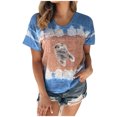 thumbnail image 1 of Womens Blouses and Tops Dressy Short Sleeve Casual Tie Dye Shirts Tops Loose Fit Comfy Summer Basic Blouses Tunic Tees, 1 of 4