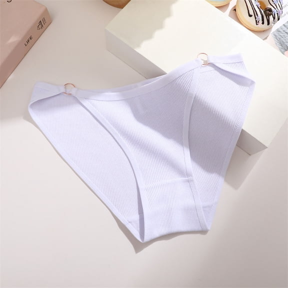 Womens Clothing Sale Low Rise Underwear Women Women's Underwear Low Waisted Low Rise Briefs Women(White)
