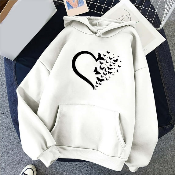 Womens Clothing Under 5 Dollars Yuxingfu Women'S Print Winter Hoodie Pullover Tops Long Sleeved Comfortable Sweatshirt