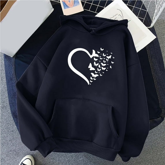 Womens Clothing Under 5 Dollars Yuxingfu Women'S Print Winter Hoodie Pullover Tops Long Sleeved Comfortable Sweatshirt