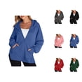 thumbnail image 1 of Womens Clothing Women's Solid Color Sweatshirt Women's Casual Hoodies And Sweatshirts Long Sleeve Split Hem Pullover For Daily Wear, 1 of 5