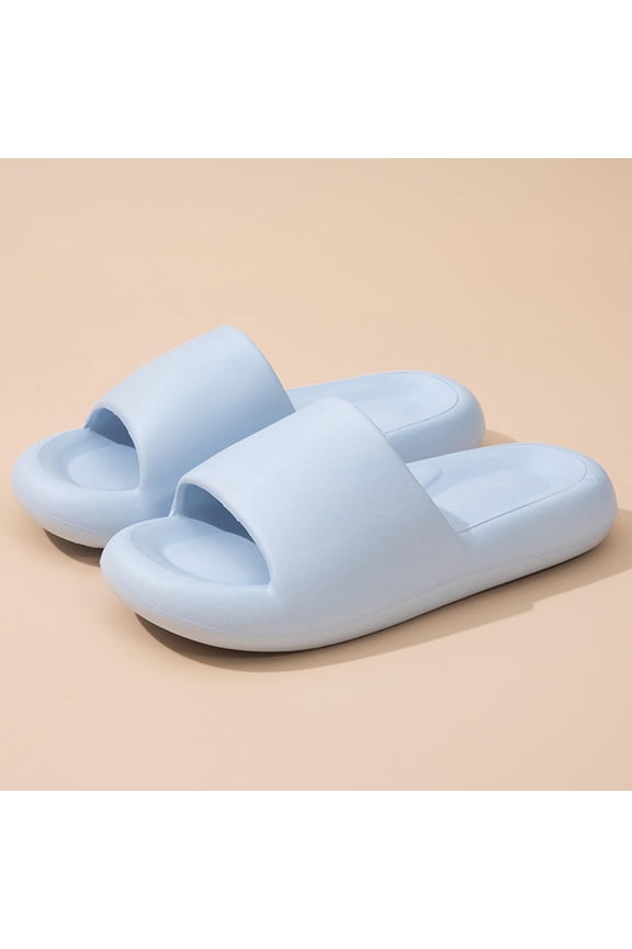 Womens Cloud Slippers Non-Slip EVA Waterproof Arch Support Platform Slides Quick Dry Lightweight Indoor Outdoor House Slippers Sky Blue,Size 35
