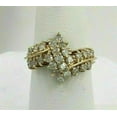 thumbnail image 1 of Womens Cluster Ring 2CT Round Cut Lab Created VVS1/D Diamond 14K Yellow Gold Plated 925 Silver, 1 of 2