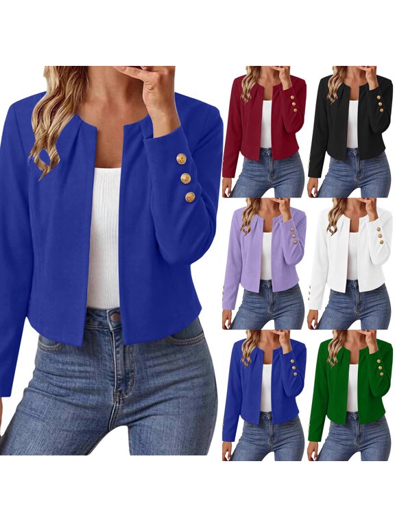 Womens Coat Elegant Short Suit Jacket,Tailored for Office or Date Night