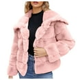 thumbnail image 1 of Womens Coat Fleece Cropped Jacket Long Sleeve Coats Warm Winter Jackets 2024 With Pockets, 1 of 4