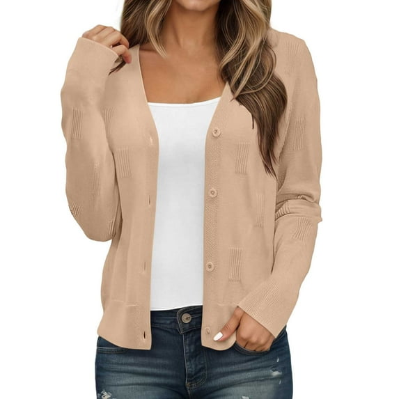 Womens Coat Lightweight Short Cardigan Knit Sweater Fashion Clothing