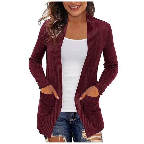 Womens Coats Cardigans With Pockets Casual Lightweight Open Front Cardigan Sweaters