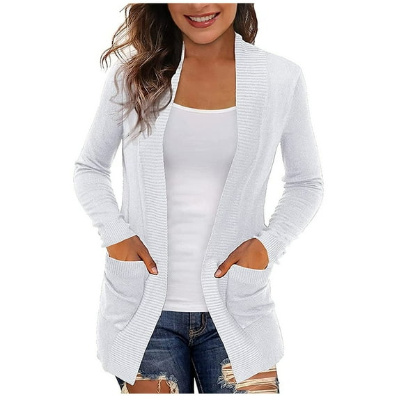 Womens Coats Cardigans With Pockets Casual Lightweight Open Front Cardigan Sweaters