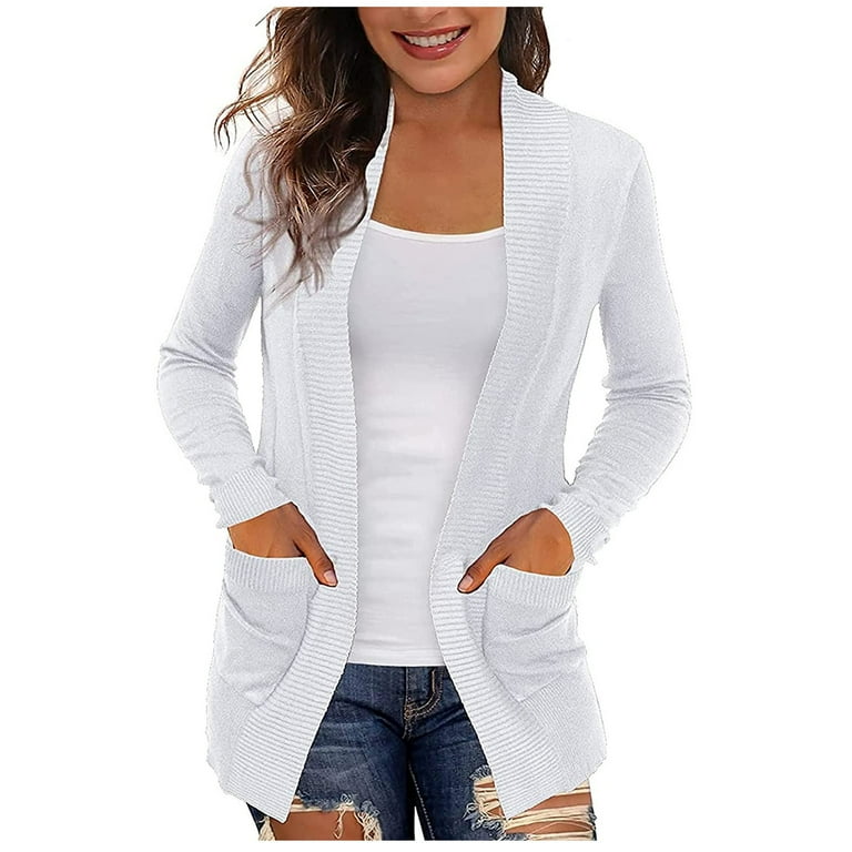 Womens Coats Cardigans With Pockets Casual Lightweight Open Front
