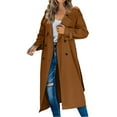thumbnail image 1 of Womens Coats Fall Coats for Women Women's Loose Zippered Long Cardigan Sweatershirt Jacket Women's Winter And Autumn Trench Coat, 1 of 5