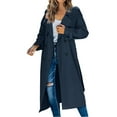 thumbnail image 1 of Womens Coats Fall Coats for Women Women's Loose Zippered Long Cardigan Sweatershirt Jacket Women's Winter And Autumn Trench Coat, 1 of 5