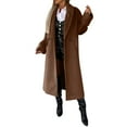 thumbnail image 1 of Womens Coats Fall Jackets for Women Women Mid Long Coat Trench Coat Casual Mid Long Overcoat Lapel Open Front Cardigan Outwear Winter Coat, 1 of 6