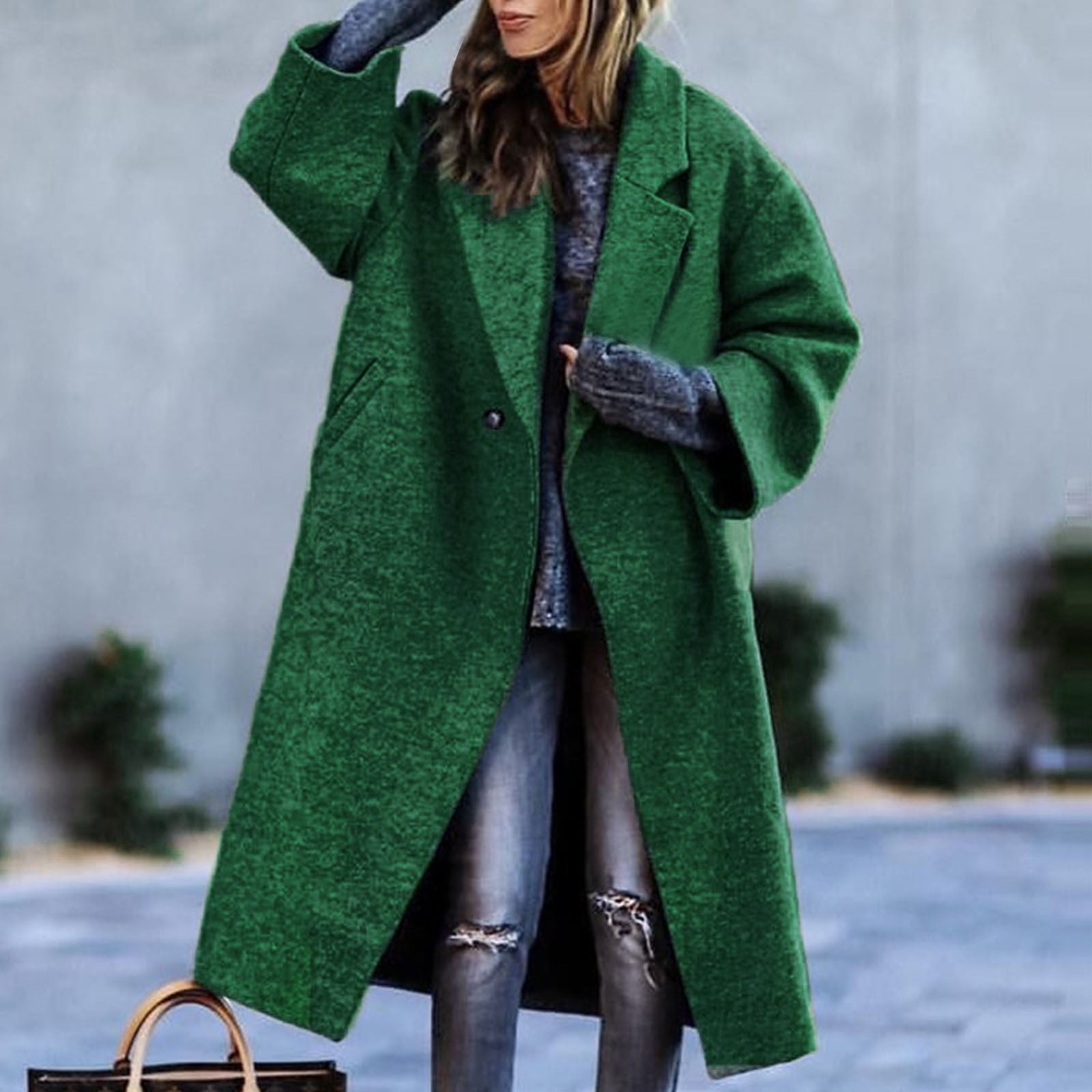 Womens Coats & Jackets Lapel Long Sleeve Overcoat Elegant Fashion ...