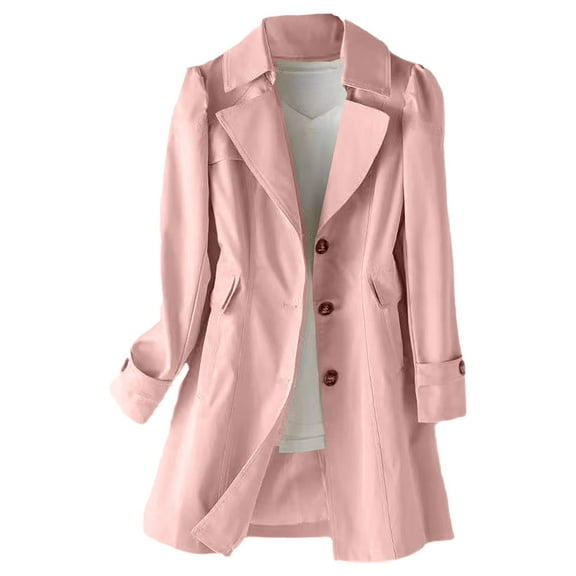 Womens Coats Jackets for Women Women's New Slim Fit Women's Korean Version Double Small Mid Length Trench Coat