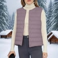 thumbnail image 1 of Womens Coats Lightweight Down Jacket Sleeveless V-neck Winter Puffy Jackets,Coats for Women Purple L, 1 of 6