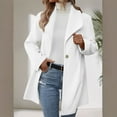 thumbnail image 1 of Womens Coats Long Sleeved Lapel Buttons Casual Jacket,Coats for Women White S, 1 of 6