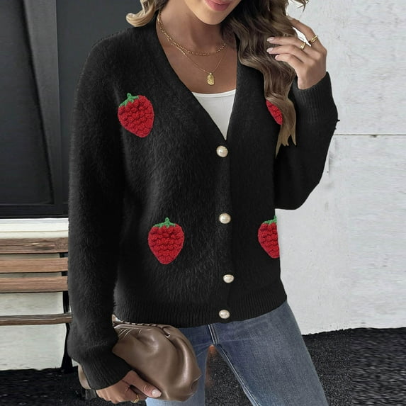 Womens Coats Long Sleeved Oversize Solid Color Casual Blouse Sweater Cardigan,Coats for Women Black M