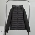 thumbnail image 1 of Womens Coats Long-sleeved Hooded Pocket Zipper Solid-color Winter Cotton Padded Jacket,Coats for Women Black M, 1 of 4