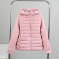 thumbnail image 1 of Womens Coats Long-sleeved Hooded Pocket Zipper Solid-color Winter Cotton Padded Jacket,Coats for Women Pink S, 1 of 6