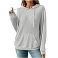 thumbnail image 1 of Womens Coats Outerwear Winter Casual Women's Hooded Collar Neck Summer Qutwear Pocket Gradient Regular Women's Long Sleeve, 1 of 7