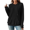thumbnail image 1 of Womens Coats Outerwear Winter Casual Women's Hooded Collar Neck Summer Qutwear Pocket Gradient Regular Women's Long Sleeve, 1 of 6