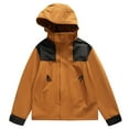 thumbnail image 1 of Womens Coats Outerwear Winter Women Comfortable Casual Color Block Interchange Jacket Drawstring Pocket Long Sleeve Hooded Casual Outwear Jackets, 1 of 2