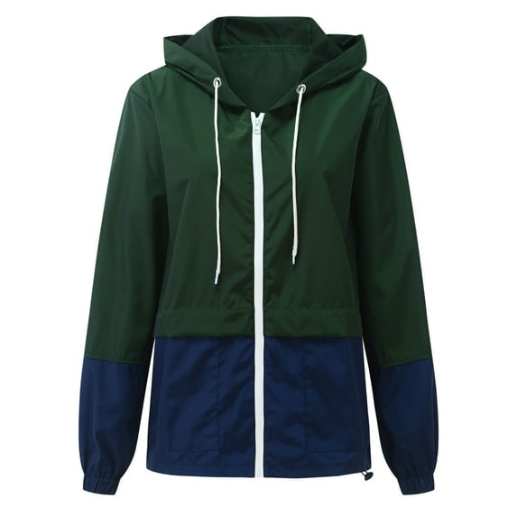 Womens Coats Outerwear Winter Women Long Sleeve Patchwork Thin Skinsuits Hooded Zipper Casual Sport Coat