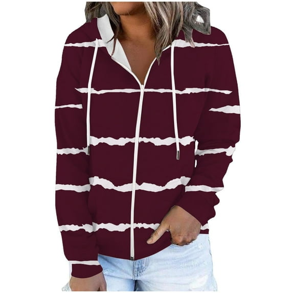 Womens Coats Outerwear Winter Women Printed Blouse Long Sleeve Tops Sweatshirt Pockets Hoodied