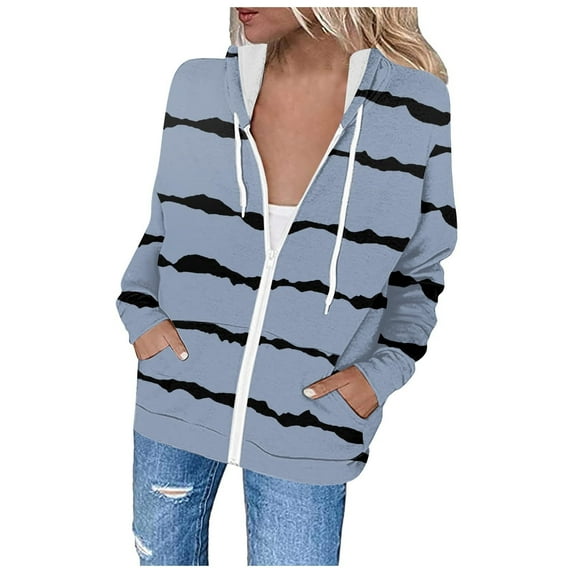 Womens Coats Outerwear Winter Women Printed Blouse Long Sleeve Tops Sweatshirt Pockets Hoodied