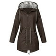 thumbnail image 1 of Womens Coats Outerwear Winter Women Solid Rain Jacket Outdoor Hooded Raincoat Windproof Top, 1 of 3