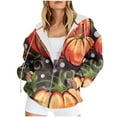 thumbnail image 1 of Womens Coats Outerwear Winter Women's Halloween Printing Long Sleeve Tops Pockets Hoodied, 1 of 4